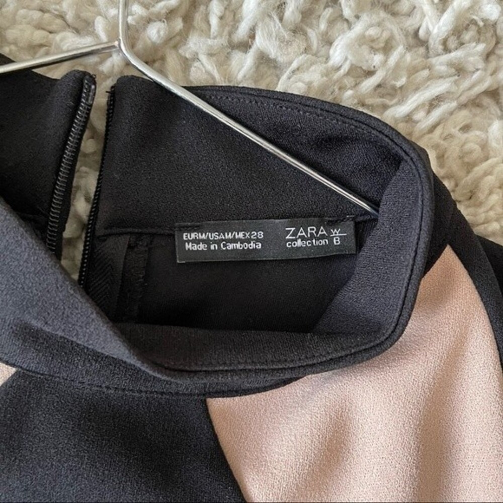NWOT Zara Black Long Sleeve Mini Dress - Picture 4 of 6